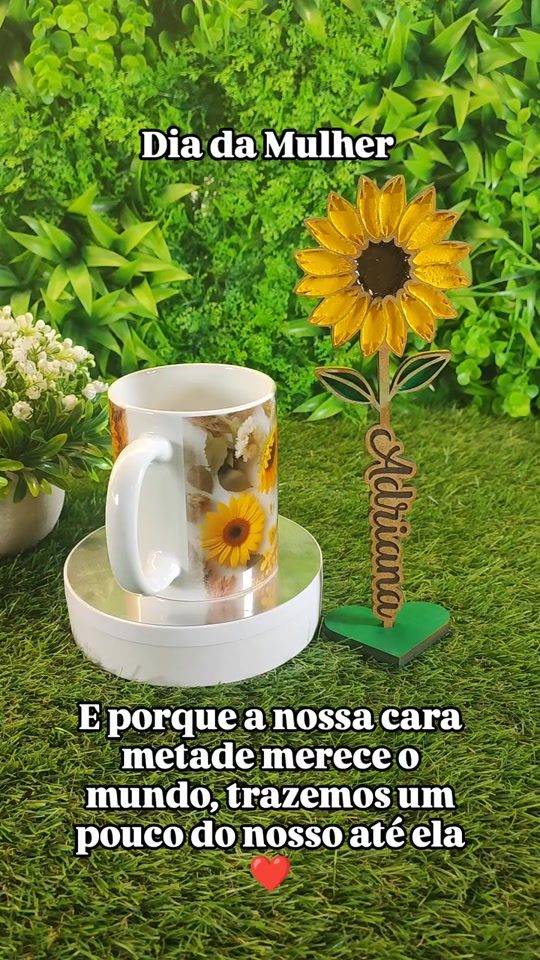 TikTok: girassol e caneca para o Dia da Mulher